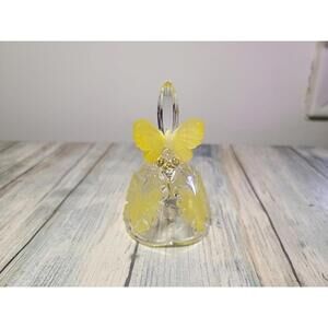 Glass Bell With Yellow Butterflies 1997 With An Etched A On It